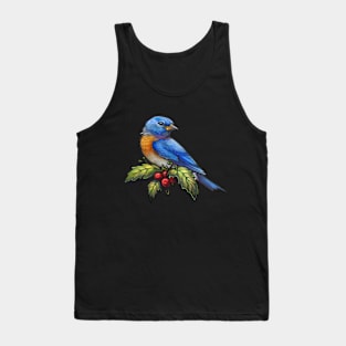 Holiday Bird American Bluebird Tank Top